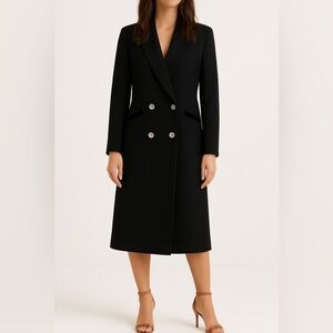 Wool coat black vintage made in USA size medium